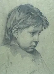 Tito Lessi, Bambina, Sigla in basso a sinistra.