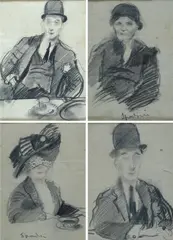 Ritratti by Armando Spadini, quattro disegni, offered Jul 2018