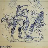 Studio di cavallo e figure by Aldo Affortunati, offered Jun 2018