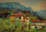 Aldo Augusto Baccinetti, Lago Maggiore - Vecchie case a Loita