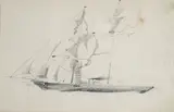 Ugo Manaresi, Veliero, pencil on paper