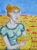 Donna con cesto di limoni by Giuseppe Migneco, offered Jun 2018