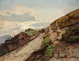 Gino Romiti, Strada di montagna con contadina e gregge
