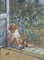 Bambina con uccellino by Giovanni Panza, offered Jun 2018