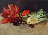 Natura morta con tulipani by Giovanni Bartolena, Sul verso: timbro La Stanzina dei F.lli Tassi, offered Jun 2018