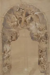 Studio per affresco by Luigi Morgari, Sul verso: timbro circolare "Opera autentica di Luigi Morgari"., offered Jun 2018
