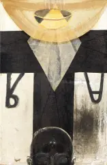 In sito 1977 by Bruno Ceccobelli, collage and oil on panel cm, offered Mar 2021