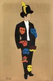 Marco Lodola, Gentiluomo con maschere 2002
