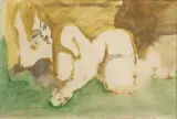 Mino Maccari, Nudo femminile, mixed media on paper cm