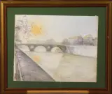 Ugo Attardi, Ponte sul Tevere, pastelli on paper cm