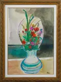 Gastone Breddo, Vaso di fiori con marina