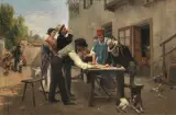 Giuseppe Barbaglia, Una Partita Alla Morra, oil on canvas