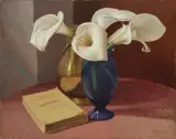 Oscar Ghiglia, Natura Morta Con Vaso Di Calle E Libro