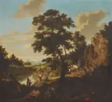Adrien van Diest, Paesaggio Con Pastori, oil on canvas