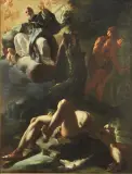 Lorenzo De Caro, Il Padreterno Con Caino E Abele, oil on canvas