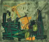 Roberto Crippa, Composizione 1955, oil on canvas cm