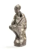 Emilio Greco, Donna seduta scultura in, bronze alt. cm