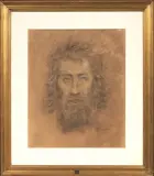 Decimo Passani, Ritratto Maschile, mixed media on paper
