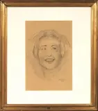 Decimo Passani, Ritratto Femminile, charcoal on paper