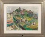 Gemma D'Amico Flugi d'Aspermont, Veduta Di Borgo, oil on canvas