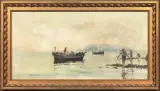 Guido Guidi, Paesaggio Con Pescatori, oil on canvas