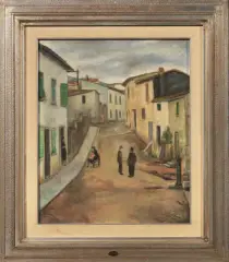 Scorcio Di Paese by Diego Fanciullacci, oil on card telato, offered Dec 2020
