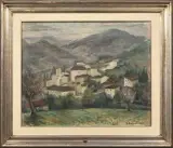 Silvano Bozzolini, Scorcio Di Paese In Vallata, oil on canvas