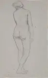 Giovanni Costa, Nudo Di Donna, pencil on paper azzurra