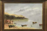 Giuseppe Salvati, Barche, oil on compensato