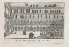 Facciata Interiore Di Palazzo Ducale by Luca Carlevarijs, incisione, offered Oct 2020