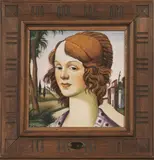 Pietro Ciccoli, Ritratto Femminile, maiolica dipinta