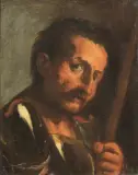 Pietro della Vecchia, Figura Maschile Con Bastone, oil on panel