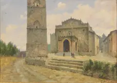 Mario Mirabella, Chiesa Madre Di Erice, oil on canvas