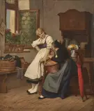 Camille Alfred Pabst, Pettegolezzi, oil on canvas