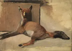 La Volpe Cacciata by Eugenio Cecconi, oil on canvas, offered Sep 2020