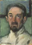 Giovanni Costetti, Ritratto Maschile, oil on compensato