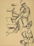 Militare by Lorenzo Viani, inchiostro and pencil on paper, offered Sep 2020