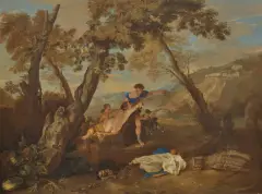 Venere E Adone by Andrea di Leone, oil on canvas, offered Jul 2020