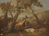 Andrea di Leone, Venere E Adone, oil on canvas