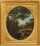 Paesaggi Con Figure by attribuiti a Giovan Battista Busiri, offered Jul 2020