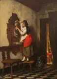 Camille Alfred Pabst, La Cameriera, oil on panel