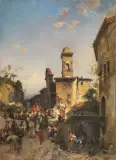 Antonino Leto, Festa Del Corpus Domini, oil on canvas