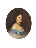 Leonardo Gasser, Ritratto Di Gentildonna, oil on canvas ovale