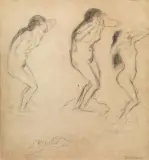 Federico Zandomeneghi, Figure, pencil on paper