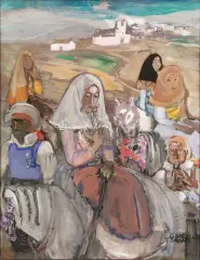 Giuseppe Biasi, Corteo Nuziale, mixed media on paper
