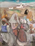 Giuseppe Biasi, Corteo Nuziale, mixed media on paper