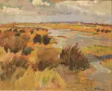 Mario Puccini, Banditella Allagata, oil on tavoletta
