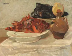 Pesce E Cappone by Mario Puccini, oil on canvas, offered Mar 2020