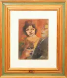 Tre Volti by Mino Maccari, oil on canvas riportato on linoleum, offered Jan 2020