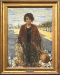 Cesare Tropea, Fanciulla Con Mandolino, oil on canvas